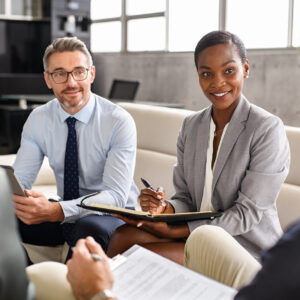 Multiethnic business people in meeting